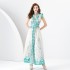 Early spring 2024- Palace style lapel sleeveless waist cinched wide skirt printed long dress