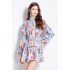 Original in stock | 2024 early spring temperament printed long sleeved retro short dress