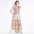 Original in stock | 2024 early spring new retro ethnic style printed small fly sleeves big swing dress for women