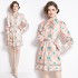 Original in stock | 2024 early spring new retro positioning flower shirt collar long sleeved waist slimming short dress