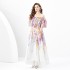 2024 Early Spring - Vacation Style One Shoulder Lotus Leaf Edge Holiday Printed Long Dress