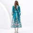 2024 Spring/Summer - Vacation Wrap Style V-neck Lantern Sleeve Long Printed Dress