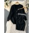 2024 Winter Fashion Knitted Set Women's V-neck Single breasted Knitted Cardigan Coat+Strap Sweater Dress Set