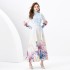 2024 Spring/Summer - Wave Lace Wide Skirt Cardigan Long Retro Painted Printed Dress