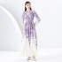 2024 Early Spring - Retro Palace Style V-neck Lantern Sleeve Long Printed Dress