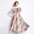 Original photo | 2024 dress new chiffon sloping shoulder beach dress beach vacation super fairy long dress