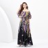 2024 Early Spring - Vacation Style One Shoulder Lotus Leaf Edge Holiday Printed Long Dress