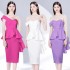 2023 Early Autumn Single Shoulder Ruffle Split Irregular Hip Wrapping Slimming Dress