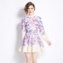 Original in stock | 2024 early spring new fresh temperament flower lantern sleeve short dress