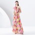 2024 Early Spring - Vacation One Shoulder Sleeveless Lotus Leaf Edge Wide Swing Printed Dress