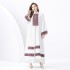 2024 Vacation - Palace Embroidered Tassel Horn Sleeve Retro Long Robe Hoodie Dress Two Piece Set