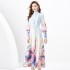 2024 Spring/Summer - Wave Lace Wide Skirt Cardigan Long Retro Painted Printed Dress