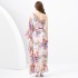 2024 Spring/Summer - Vacation Style One Shoulder Wooden Ear Strap Long Wide Swing Printed Dress