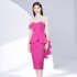 2023 Early Autumn Single Shoulder Ruffle Split Irregular Hip Wrapping Slimming Dress