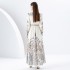 2024 Early Spring - Lantern Sleeve V-neck Retro Printed Long Mini Dress