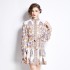 Original in stock | 2024 early spring temperament printed long sleeved retro short dress