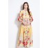 Original in stock | 2024 spring/summer floral ethnic style retro stand up collar lantern sleeve printed dress