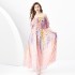 2024 Early Spring - Vacation Style One Shoulder Lotus Leaf Edge Holiday Printed Long Dress