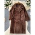 Winter thickened fur one-piece suit collar jacket for women's new loose and versatile mid to long imitation mink fur coat