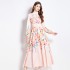 Original in stock | 2024 vintage palace style long dress with temperament V-neck and waist cinching slimming dress for women