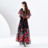 2024 Early Spring - Vacation One Shoulder Lotus Leaf Edge Holiday Printed Long Dress