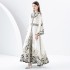 2024- Early Spring Palace Style Trumpet Sleeve Printed Long Lace Dress