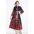 Original in stock | 2024 early spring new palace style stand up collar flower dress with single breasted design, long skirt