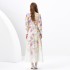 2024 Spring/Summer - Wave Lace Wide Skirt Cardigan Long Retro Painted Printed Dress