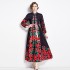 Original in stock | 2024 early spring new palace style stand up collar flower dress with single breasted design, long skirt