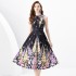 2024 Spring/Summer - Drift collar sleeveless pleated single door long vintage oil painting printed dress