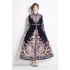 Original in stock | 2024 early spring new palace style lapel dress with buckle design, long skirt