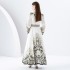 2024- Early Spring Palace Style Trumpet Sleeve Printed Long Lace Dress