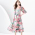 2024 Spring/Summer - Vacation Retro Style V-neck Slimming Lantern Sleeve Painted Long Dress