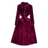 Long sleeved velvet dress for women, autumn new style, French retro Hepburn style, with a single breasted lapel and waist cinching, long skirt with a large swing