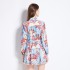 Original in stock | 2024 early spring temperament printed long sleeved retro short dress