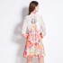 Original Spot | 2024 Spring New Fresh Flower Ear Edge Standing Collar Lantern Sleeve Printed Dress