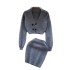 Fashionable Knitted Set Women's Sexy Deep V-neck Short Double breasted Knitted Cardigan+Skirt Two Piece Set Trendy