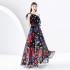 2024 Early Spring - Vacation One Shoulder Sleeveless Lotus Leaf Edge Wide Swing Printed Dress