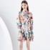 Early Spring 2024- Wave Edge Wide Skirt Retro Short Mini Printed Dress