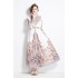 Original in stock | 2024 early spring new palace style lapel dress with buckle design, long skirt