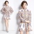 Original in stock | 2024 early spring temperament printed long sleeved retro short dress