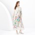 2024 Spring/Summer - Vacation Retro Palace Style V-neck Loose Long Sleeve Tropical Plant Printed Dress