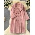 Winter thickened fur one-piece suit collar jacket for women's new loose and versatile mid to long imitation mink fur coat