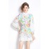 Original in stock | 2024 early spring new fresh temperament flower lantern sleeve short dress