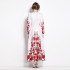 Original in stock | 2024 early spring new palace style stand up collar flower dress with single breasted design, long skirt