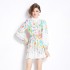 Original in stock | 2024 early spring new fresh temperament flower lantern sleeve short dress