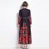 Original in stock | 2024 early spring new palace style stand up collar flower dress with single breasted design, long skirt