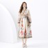 2024 Vacation - Resort Wrap Strap Style V-neck Lantern Sleeve Long Retro Printed Dress