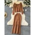 Knitted suit skirt women's 2024 winter lazy senior sense versatile short Fried Dough Twists sweater high waist slim skirt