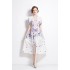 Original Spot | 2024 Spring/Summer New Palace Style Stand up Collar Flower Dress Single breasted Design Long Dress